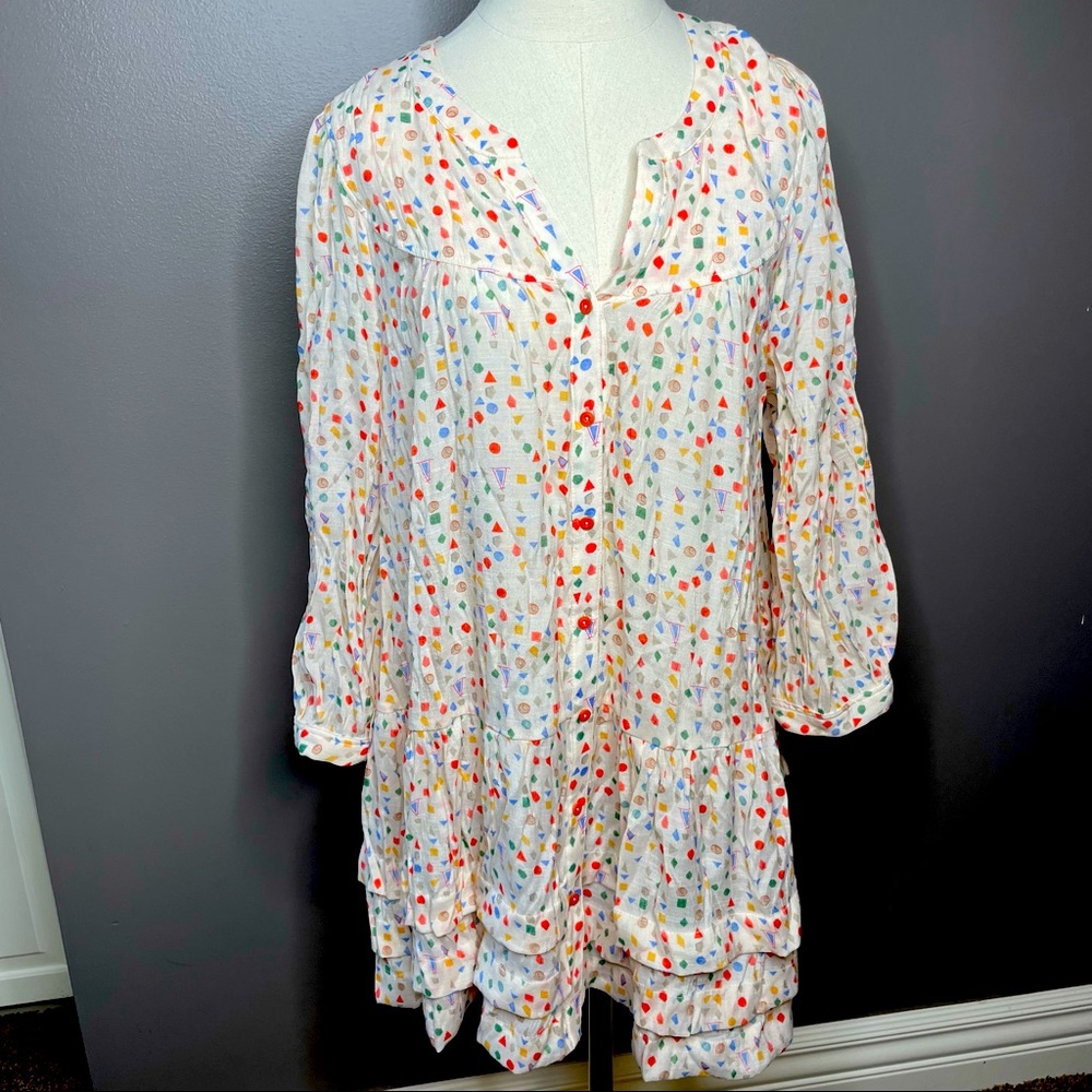 Maeve cream lightweight dress, speckled print